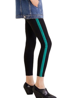 Buy Contrast Side Panel Leggings Black in Saudi Arabia