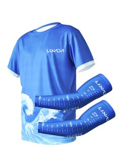 Buy Short Sleeves Sun Protection T-Shirt With Arm Sleeves Set XL in UAE