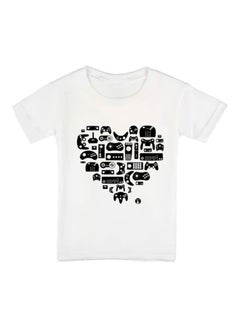 اشتري Controllers Printed T-Shirt أبيض/أسود في السعودية