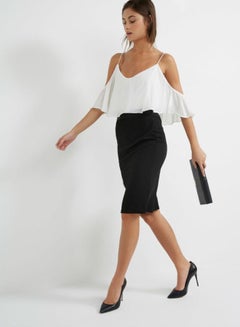 Buy Marly Midi Dress White/Black in UAE