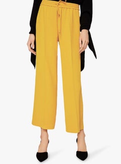 Buy Elastic Waist Trousers Yellow in UAE