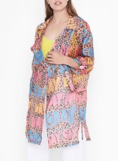 Buy Multi Patterned Sheer Jacket Pink Multi in Saudi Arabia