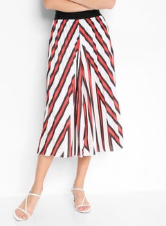 Buy Mid-Rise Skirt Orange/Black/White in UAE