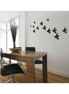 Buy 12-Piece Birds Self Adhesive Wall Sticker Set Black 100 x 60cm in Egypt