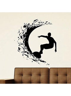 Buy Sports Surfer Self Adhesive Wall Sticker Black 80 x 70cm in Egypt