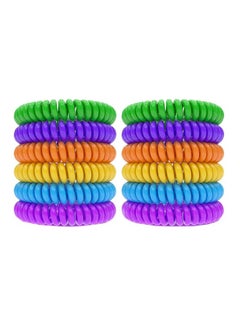 Buy 12-Piece Mosquito Repellent Wristbands Multicolour in Saudi Arabia