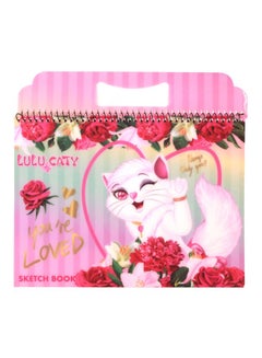 Buy Spiral Bound Caty Printed Sketch Book With Plastic Cover Pink/Green/Gold in Saudi Arabia