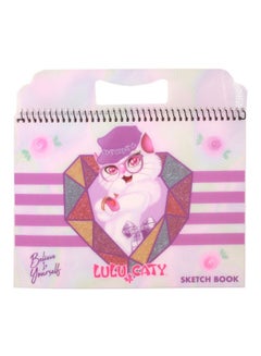 Buy Spiral Binding Lulu Caty Printed Sketch Book With Plastic Cover Purple/White/Green in Saudi Arabia