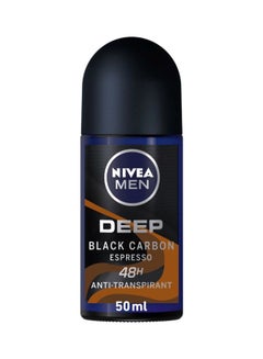 Buy MEN DEEP Black Carbon Espresso, Antiperspirant for Men, Antibacterial, Roll-on 50ml 50ml in Saudi Arabia