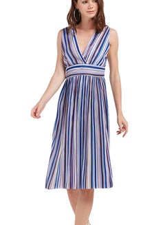 Buy Aliza Stripe Pattern Midi Dress Multicolour in UAE