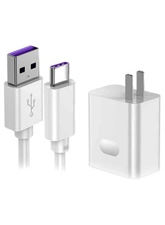 Buy Quick Charger With Cable For Huawei White/Purple/Silver in UAE