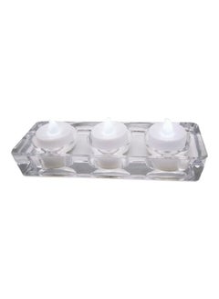 اشتري Rectangular Tealight Candle Holder Clear 17.5x6cm في الامارات