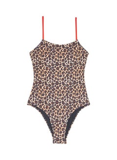 اشتري Leopard Printed Swimsuit Brown في السعودية