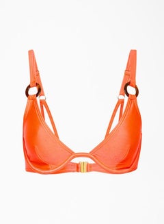 Buy Ring Strap Detailed Bikini Top Coral in Saudi Arabia