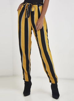 Buy Striped Paperbag Pants Nugget Gold in Saudi Arabia