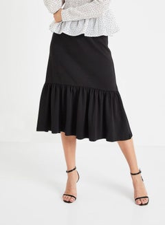 Buy Midi Sweat Skirt Black in UAE