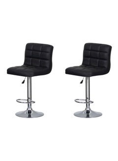 Buy 2-Piece Height Adjustable Chair Set Black/Silver in Saudi Arabia