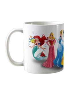 Buy Disney Princesses Printed Mug White/Pink/Blue 325ml in Saudi Arabia