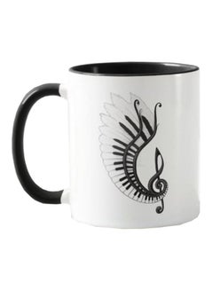 Buy Piano Music Notes Printed Mug White/Black in UAE