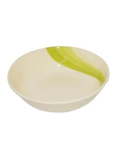 Buy Melamine Serving Bowl Beige/Green 8.5inch in UAE