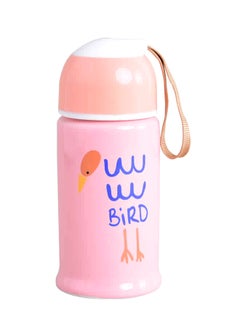 Buy Ceramic Color Glaze Straight Body Handy Bottle With Plastic Sling Cover Pink in Saudi Arabia