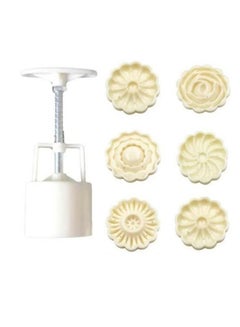 Buy Flower Fondant Hand Press Cookie Cutter White/Silver/Beige in UAE