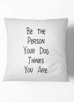 Buy Dogs Person Throw Pillow Multicolour 16 x 16inch in UAE