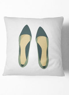 Buy Heels Printed Throw Pillow White 16 x 16inch in UAE