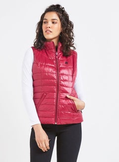 Buy Puffer Quilted Vest Red Wine in UAE