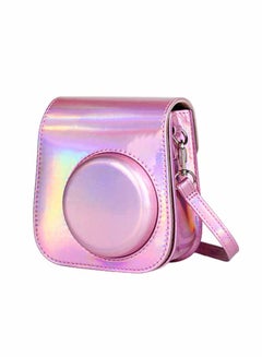 Buy Holographic Instant Camera Case Bag With Strap For Fujifilm Instax Mini 11 Pink in Saudi Arabia