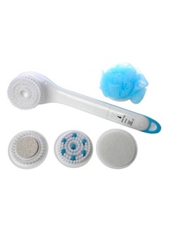 Buy 5-In-1 Electric Spin Spa Massage Brush White/Blue 34 x 7.3cm in UAE