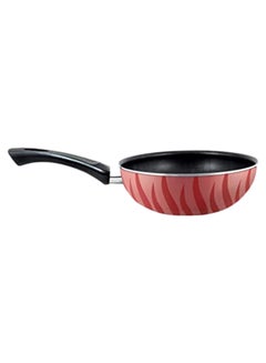 Buy Tempo Flame  Non-Stick Wok Fry Pan, Red, Aluminum Red/Black 26cm in UAE