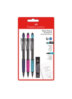 اشتري مجموعة 3 أقلام رصاص ميكانيكية شارك + علبة أسنان رصاص 0.7 مم متعدد الألوان في الامارات