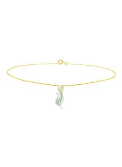 اشتري 18K Gold Cat With Crystal Mother of Pearl Bracelet في الامارات