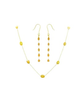 Buy 2-Piece 10 Karat Gold Pearls Jewelry Set in UAE