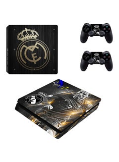 Buy 3-Piece Ronaldo Real Madrid Printed Gaming Console And Controller Sticker Set For Sony PlayStation 4 Slim in Egypt