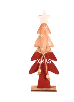 اشتري Wooden Mini Christmas Tree Desktop Ornament بيج/أحمر/أبيض 22 x 8سم في الامارات