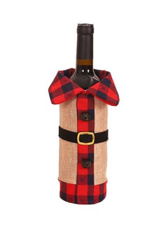 Buy Decorative Bottle Cover Beige/Red/Black 22x15.5cm in Saudi Arabia