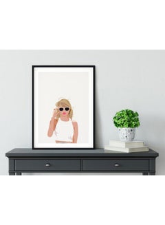 Buy Taylor Swift Poster With Frame White/Beige/Black 50x40cm in UAE