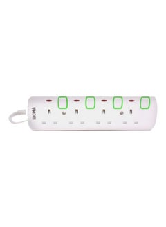 Buy 4-Way Power Extension Socket White/Red/Green in UAE