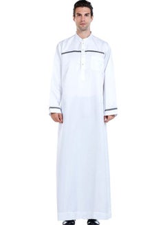 Buy 52 Pack High Neck Kandora White/Black in Saudi Arabia