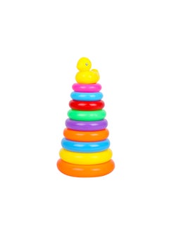 اشتري 11-Piece Duck Stacked Double Suction Ring Play Toy Set With Box For Kids 66x78x37.5cm في السعودية