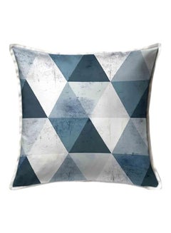 Buy Printed Velvet Decorative Cushion Pillow White/Black/Blue 40x40cm in Egypt