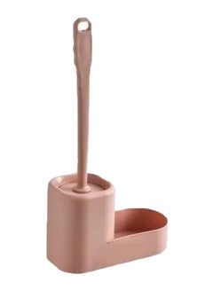 Buy Wall-Mounted Toilet Brush With Bracket Pink 23 x 42.3cm in UAE