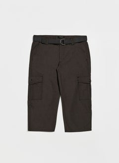 اشتري Cargo Mid Length Shorts With Belt أنثراسايت في السعودية