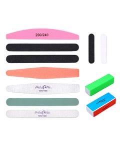 Buy 11-Piece Professional Nail File And Buffer Set Multicolour in UAE