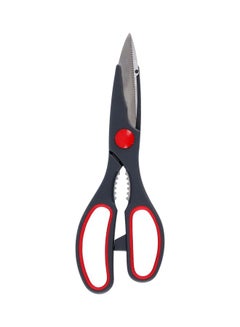 Buy Stainless Steel Kitchen Scissor Grey/Silver/Red 8inch in UAE