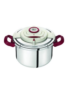 اشتري Clipso Precision 10 Litre Pressure Cooker Stainless Steel Induction Silver/Red 10Liters في الامارات