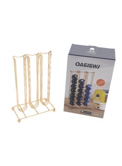 Buy Capsules Coffee Display Rack Gold 27cm in Saudi Arabia