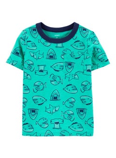 Buy Baby Whale Graphic -Shirt Blue in UAE